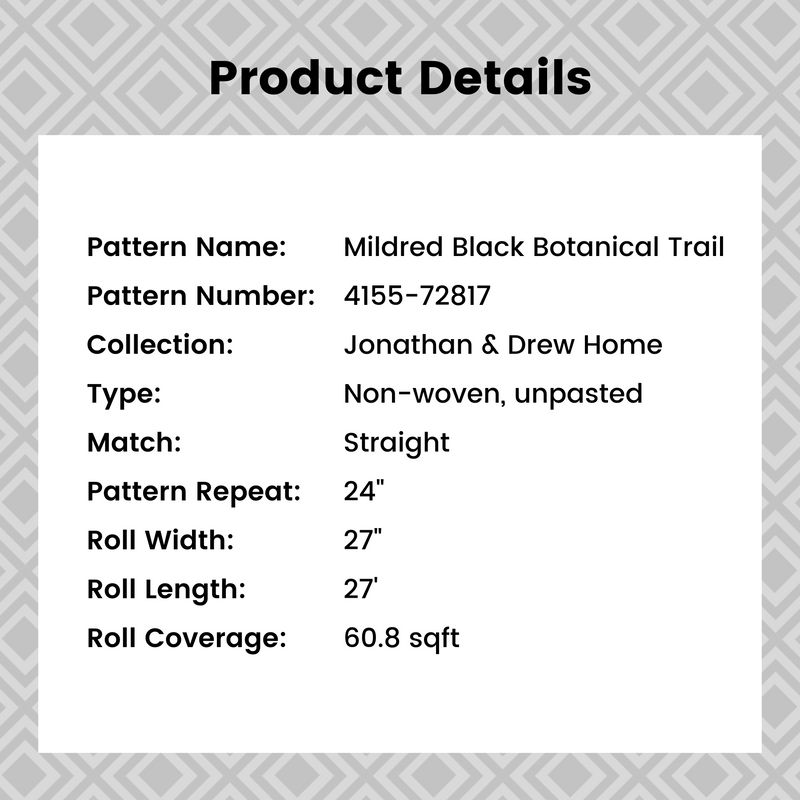 Mildred Black Botanical Trail Wallpaper